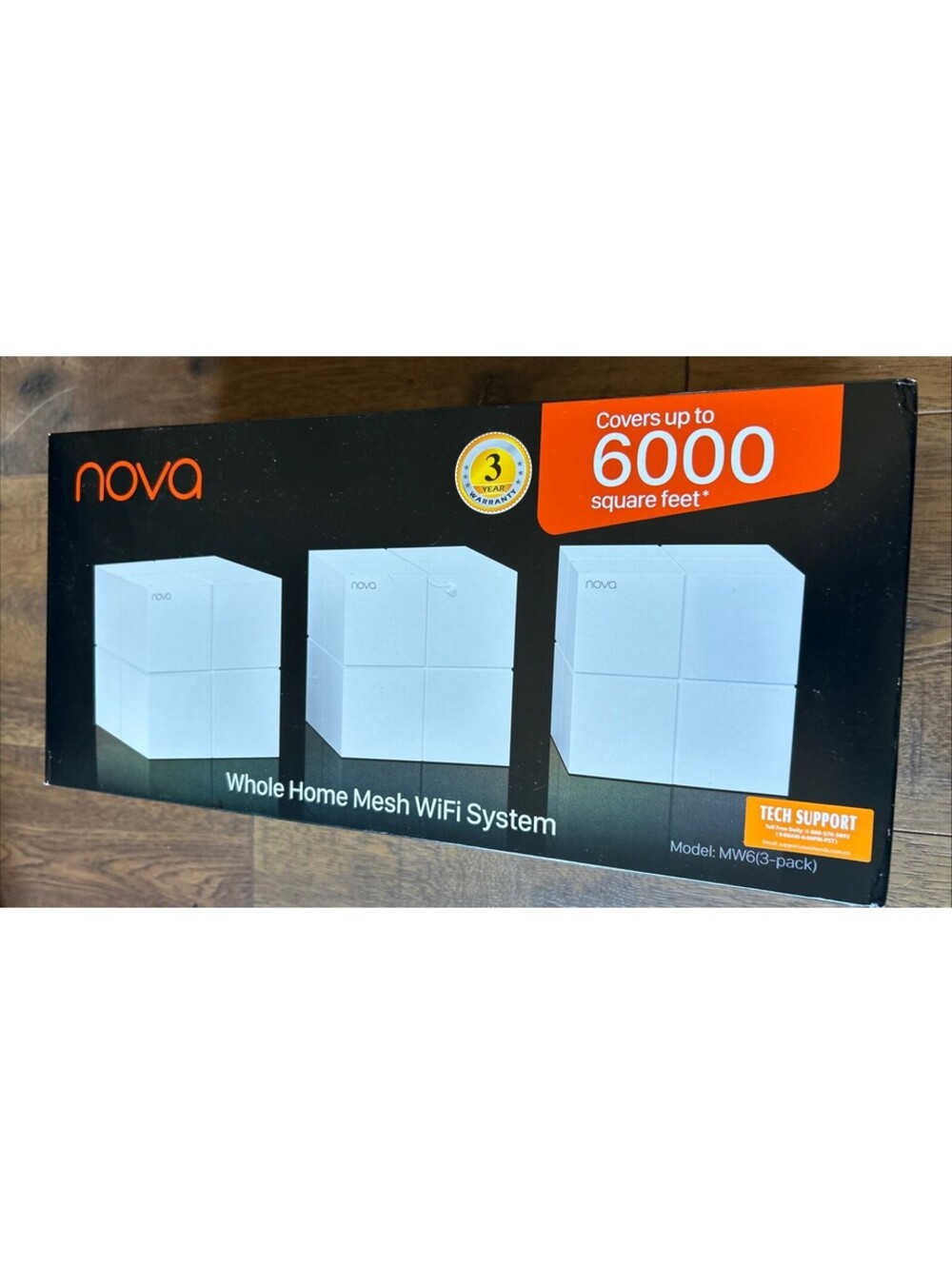 Tenda Nova Mesh WiFi MW6 - Ideal for 4-6 Bedroom Homes 3 Pack (6,000 Sq.ft)